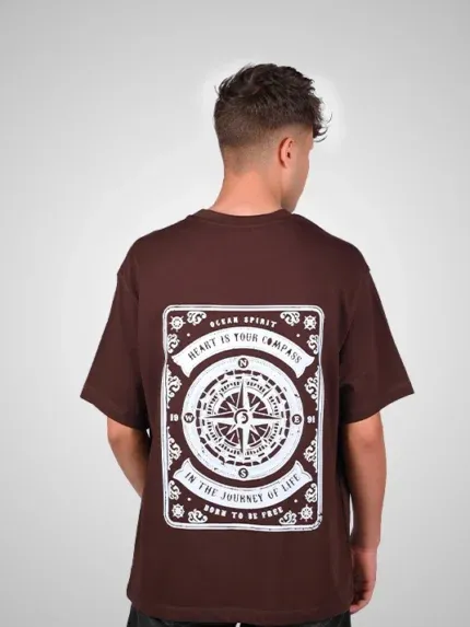 Compass Oversized T-Shirt (Brown)